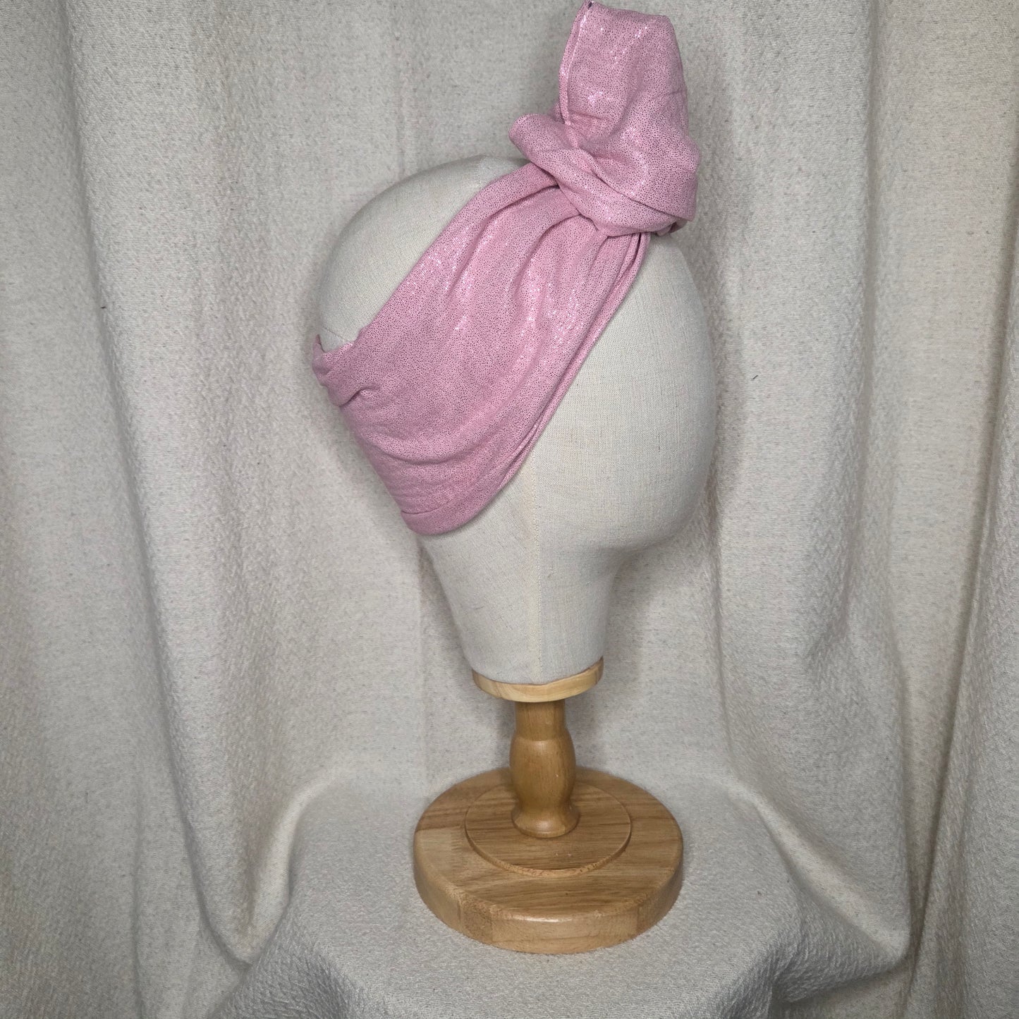 GAZE COTON ROSE PAILLETÉ