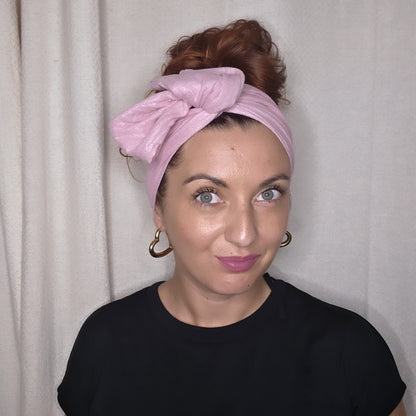 GAZE COTON ROSE PAILLETÉ